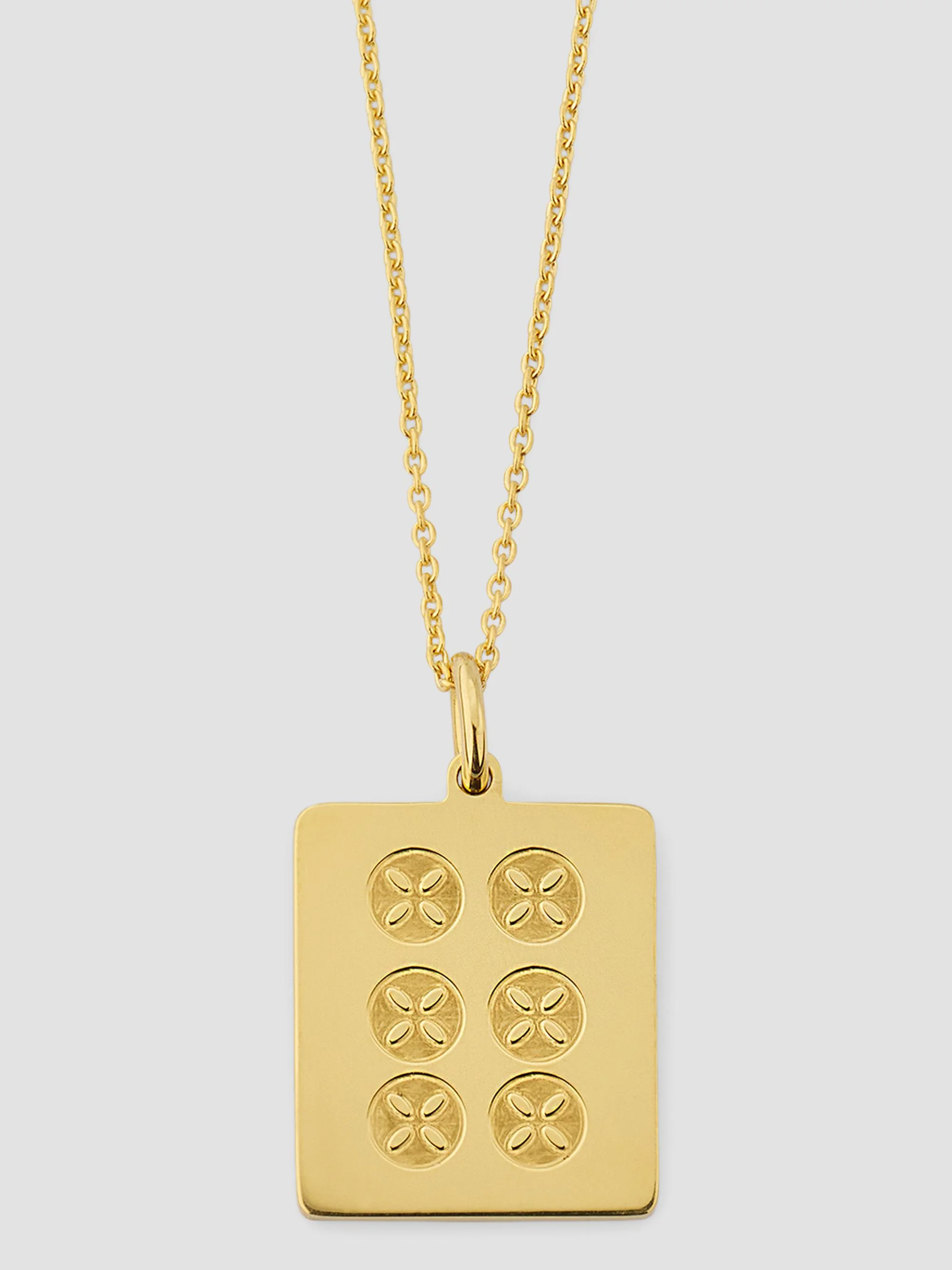 Women's 18K Yellow Gold Mahjong Tile Necklace - Yellow Gold - 1