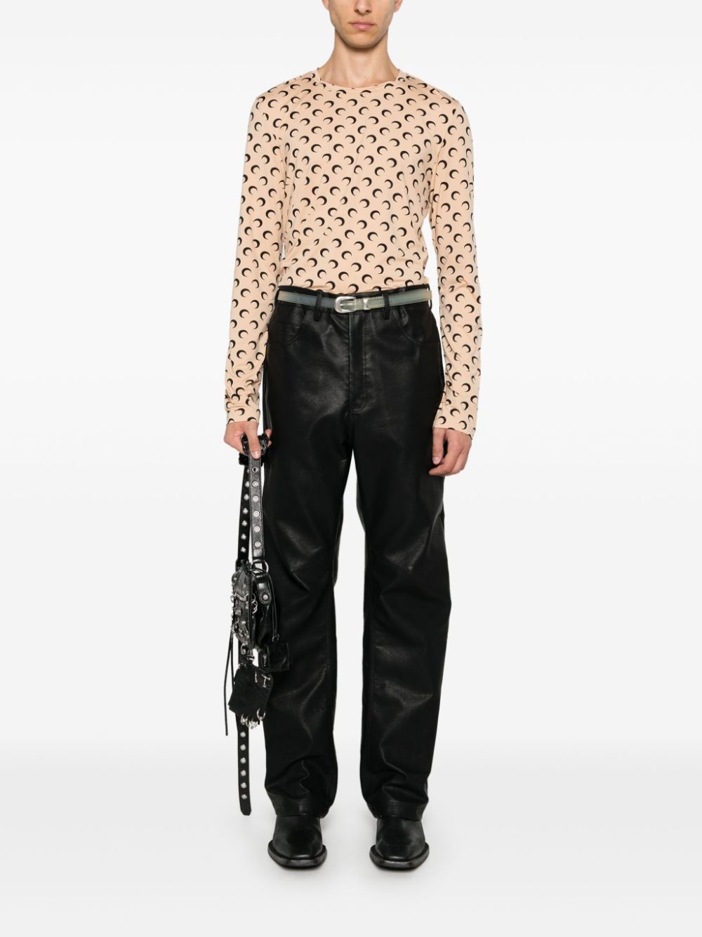 Moonogram-pattern T-shirt - 2