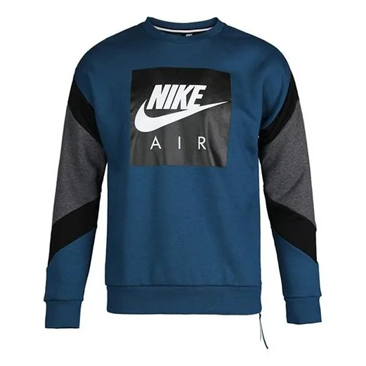 Nike Men's Air Crew Flc Round CollarPullover Hoody Blue 928636-474 - 1