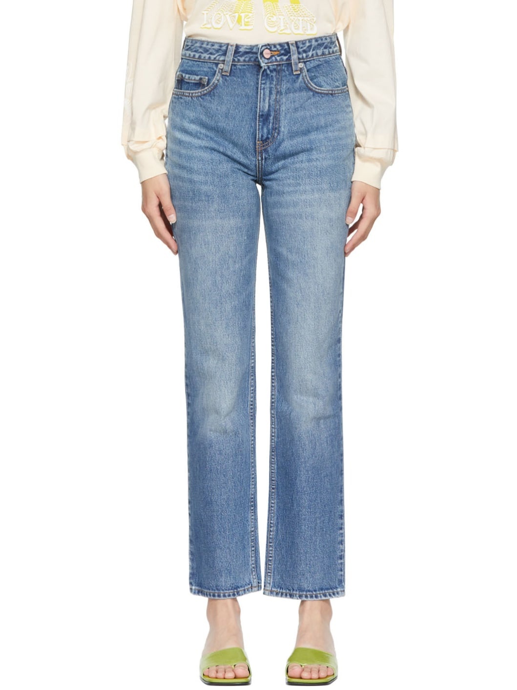 Blue Swigy Straight Leg Jeans - 1