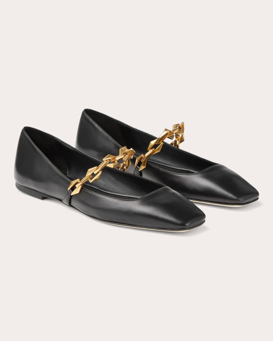 Diamond Tilda Embellished Leather Flat - 2