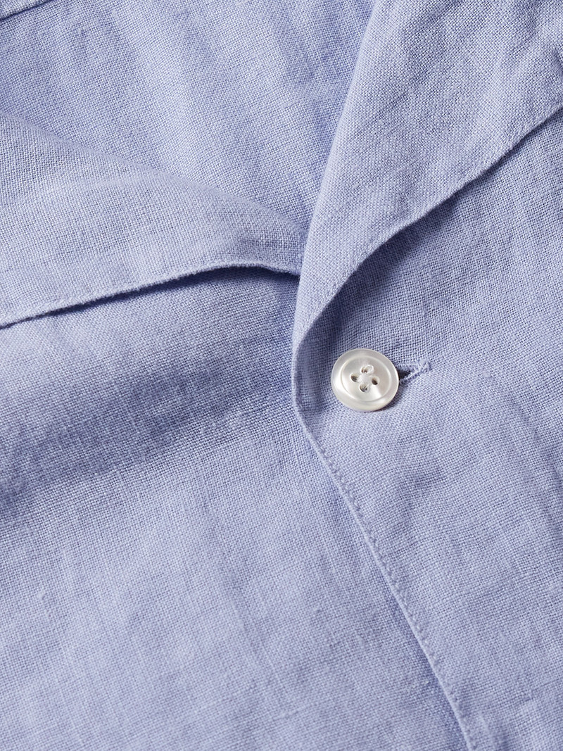 Palmito Mc Pat Convertible-Collar Linen Shirt 4