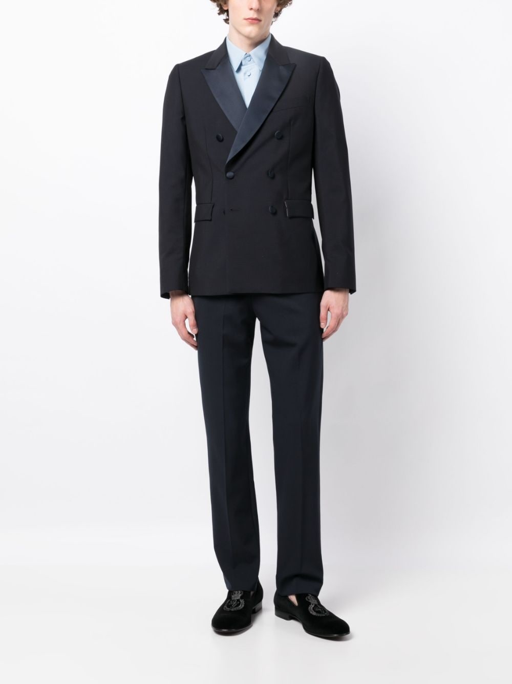 double-breasted wool-mohair blazer - 2