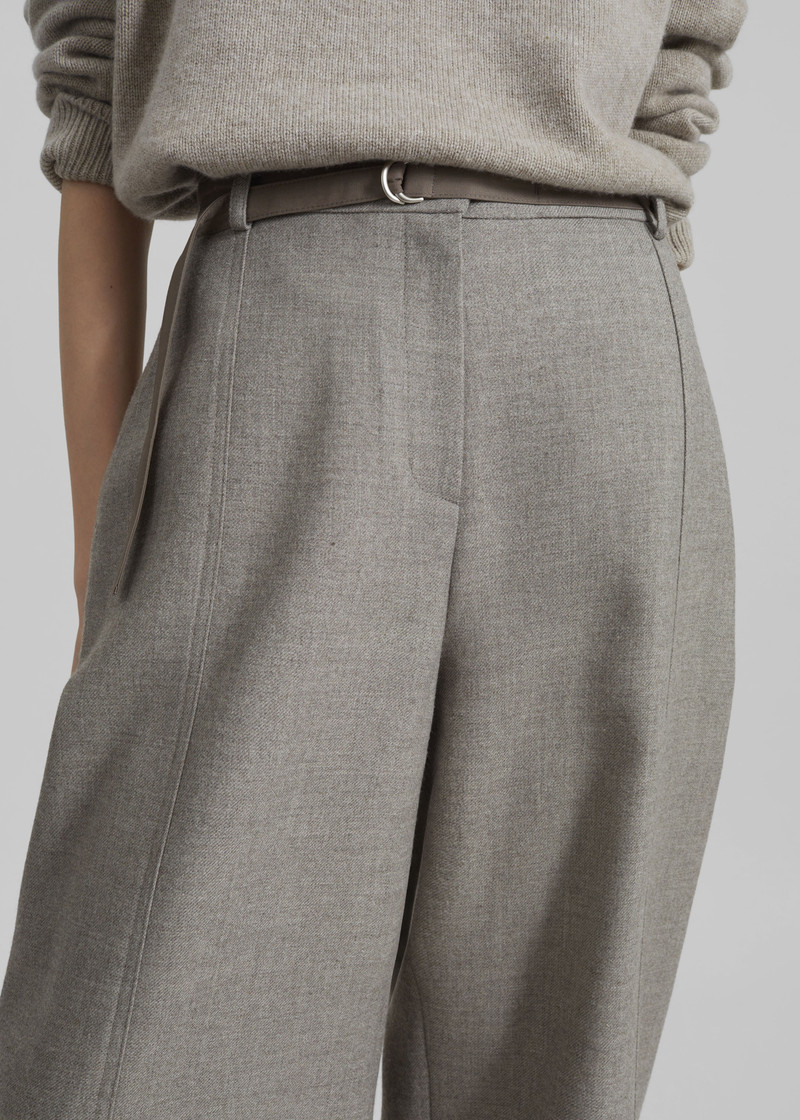 Sanve Tapered Leg Pants - Beige Melange 4