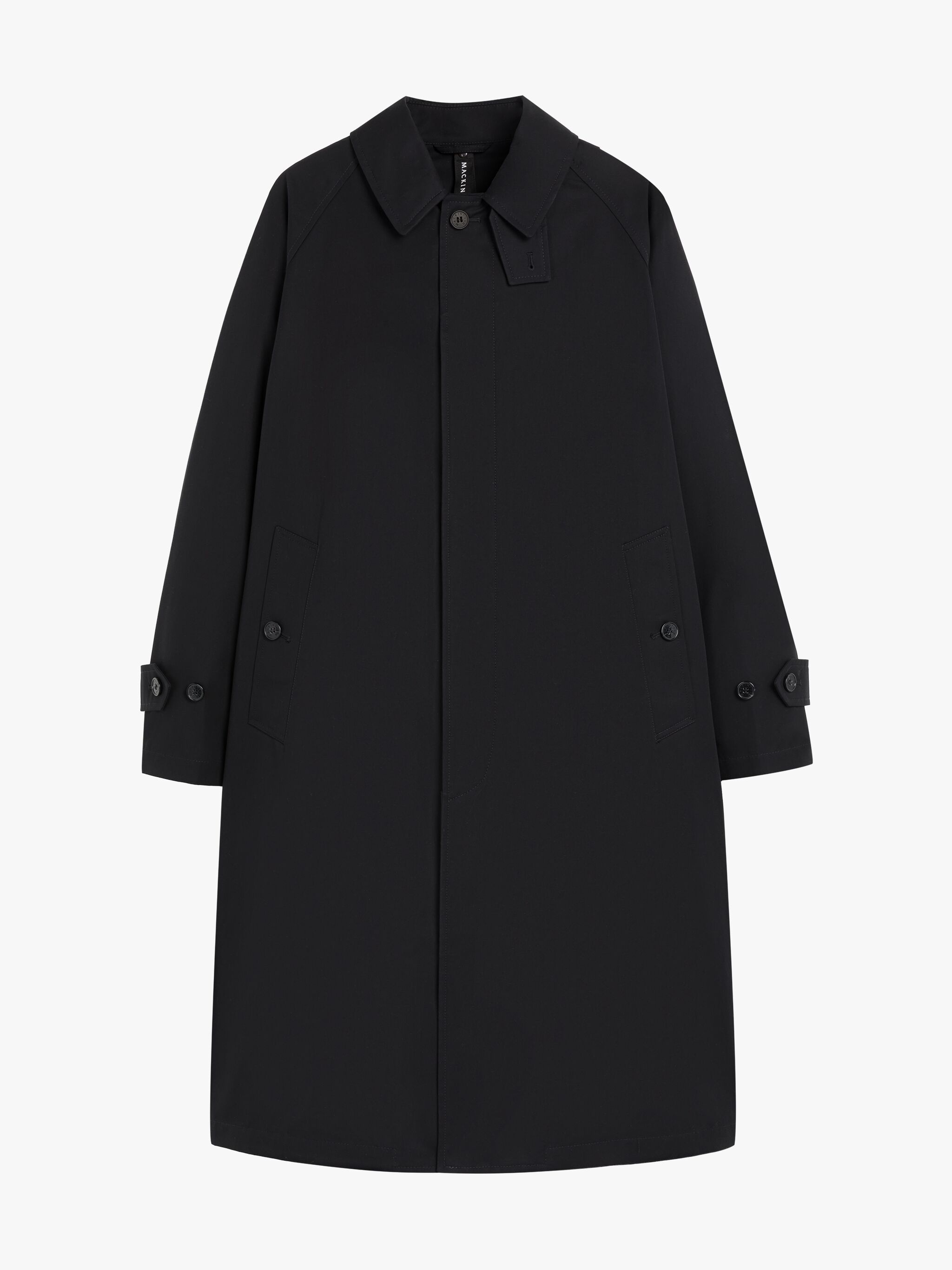 SELWYN BLACK COTTON OVERCOAT - 1