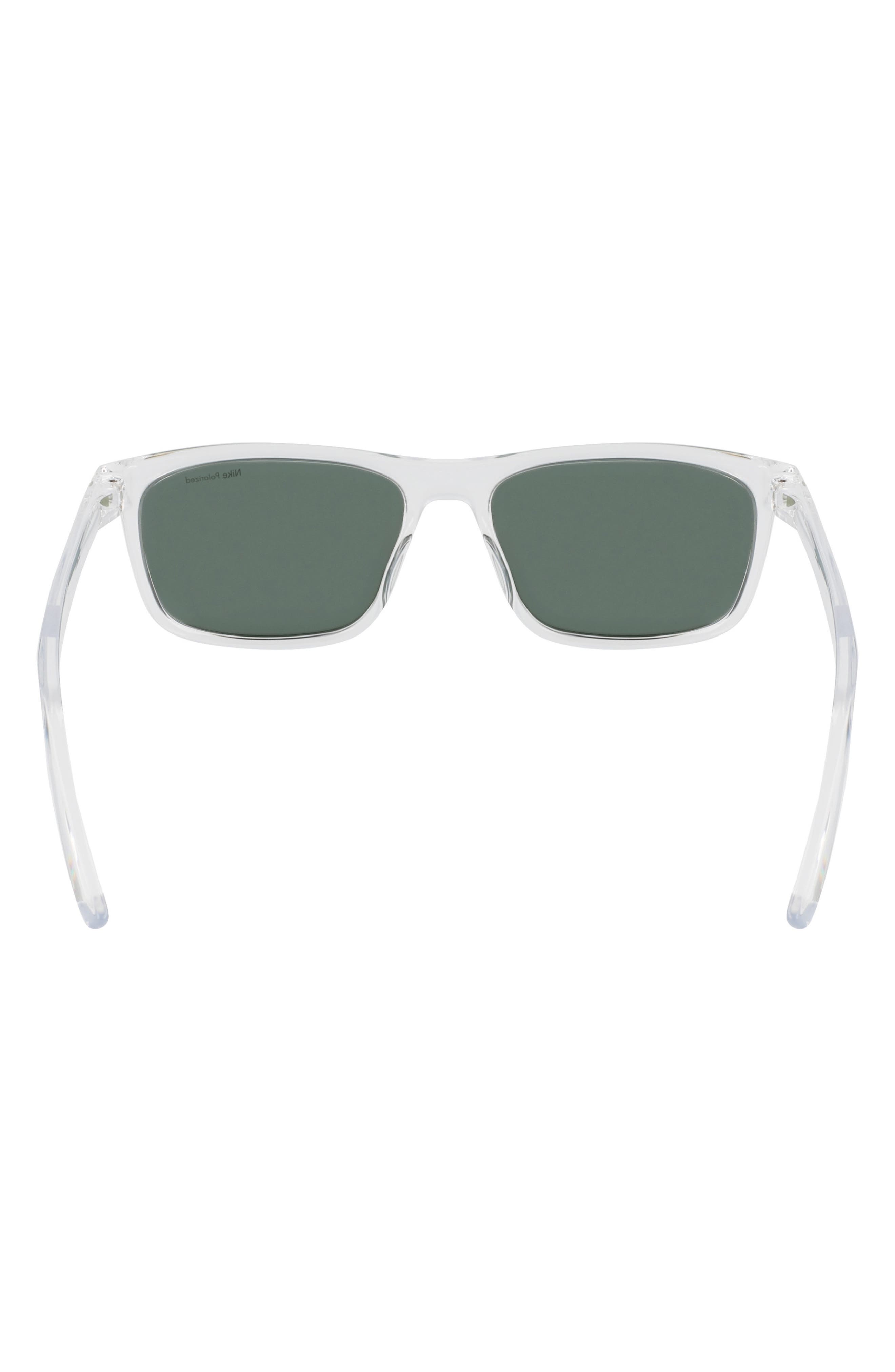 Nike Embar 56mm Polarized Square Sunglasses in Clear /Polar Green at Nordstrom - 9