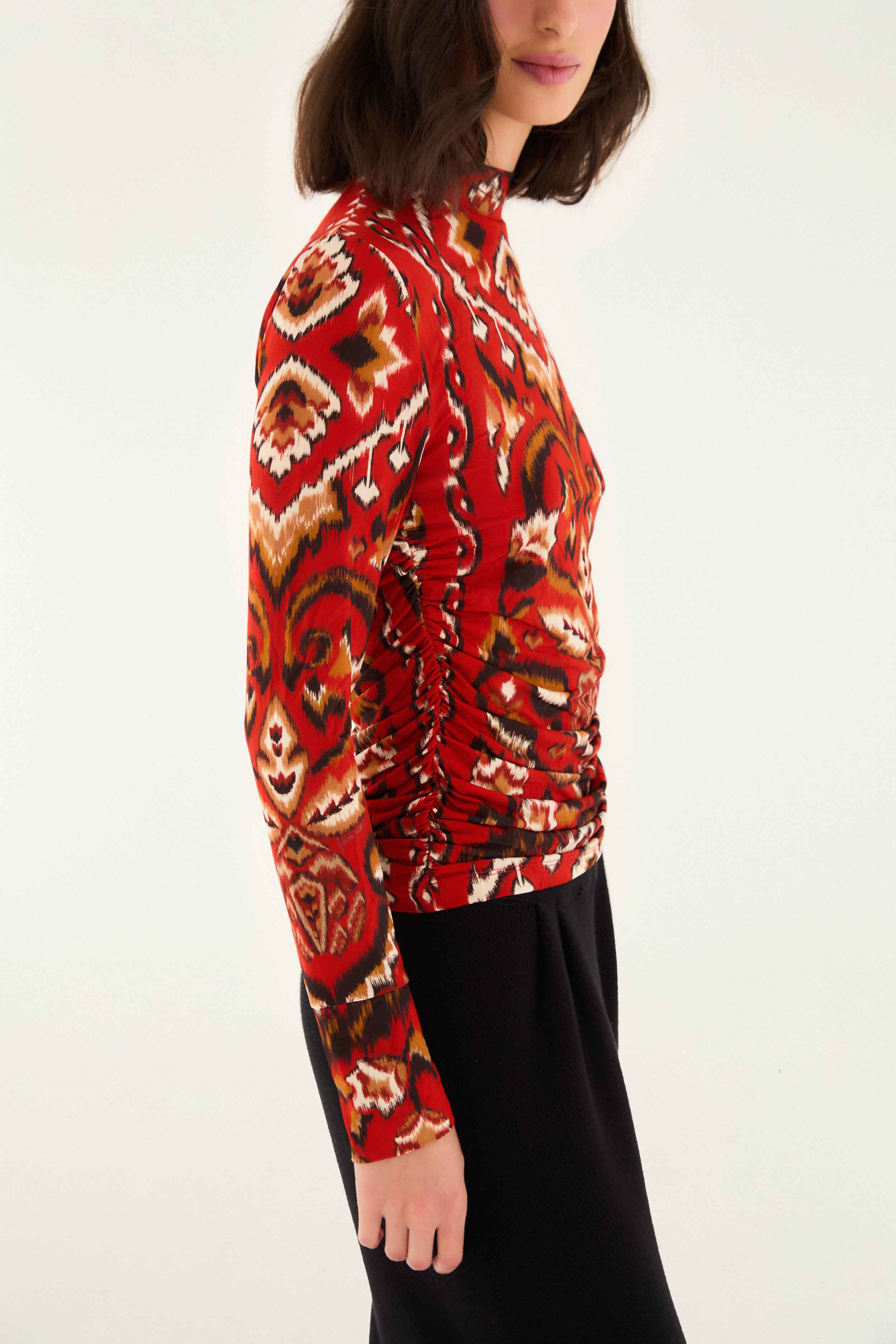 Cream Ainika Pineapple Ikat Blouse - 3