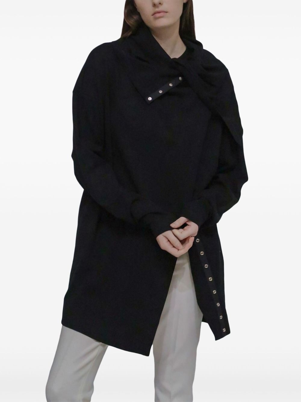 funnel-neck cardigan - 5