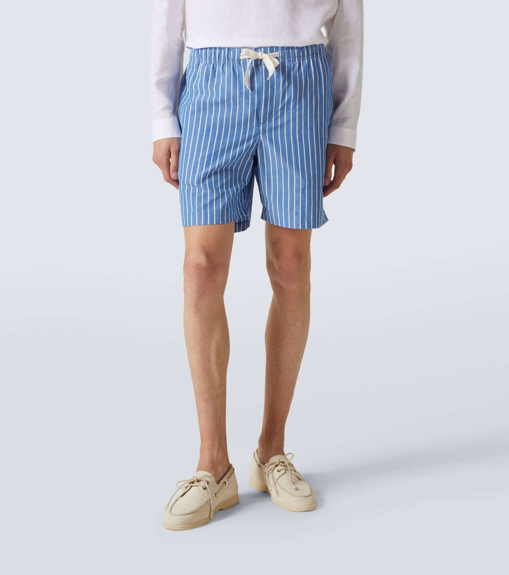Alex striped linen and cotton shorts - 3