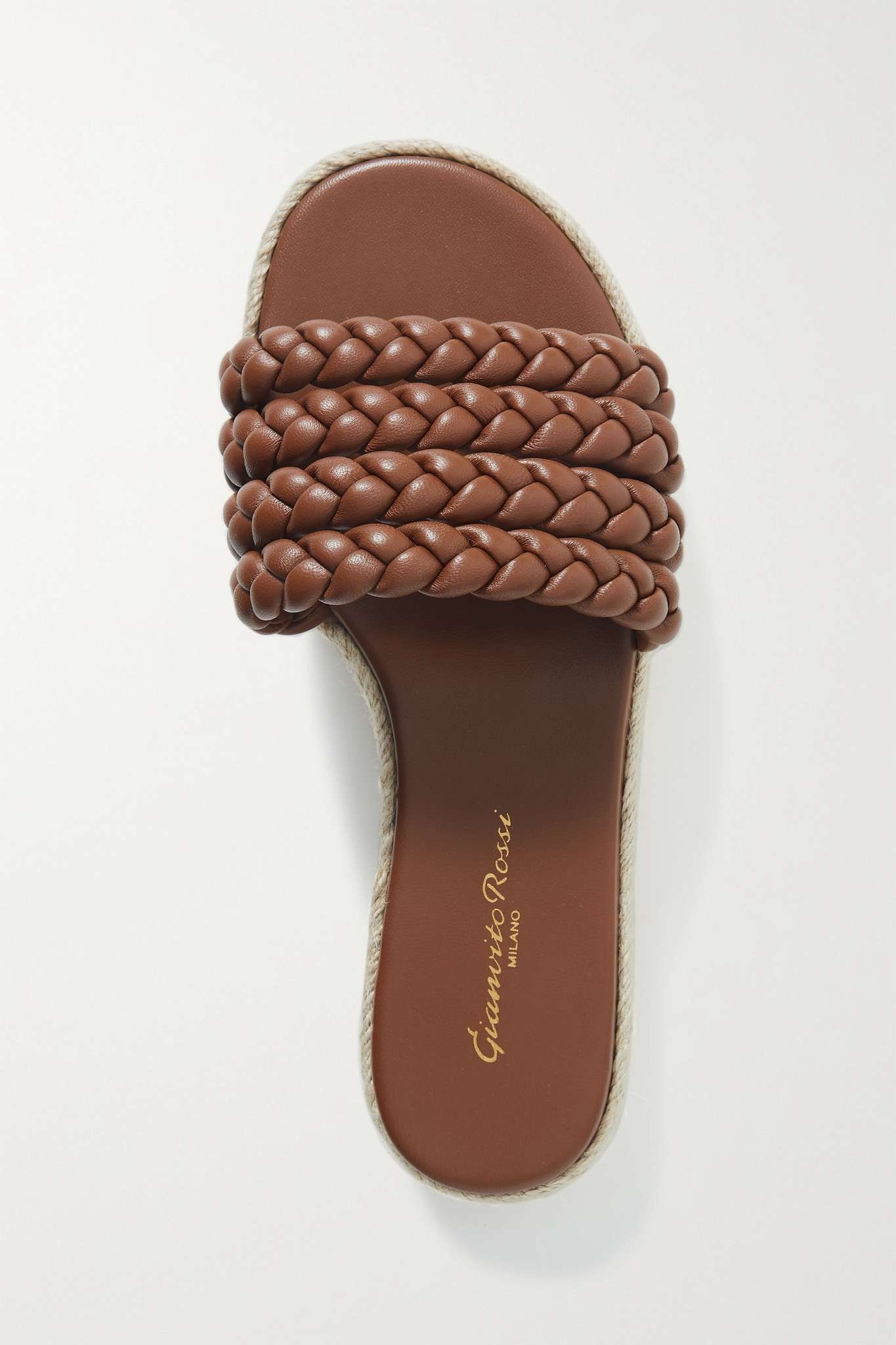 Marbella braided leather espadrille slides - 5