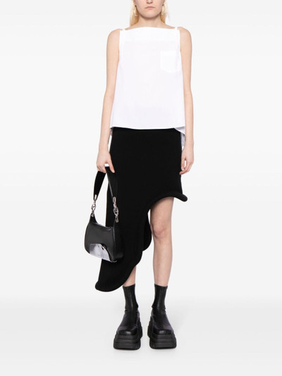 sacai high-low pleated blouse outlook