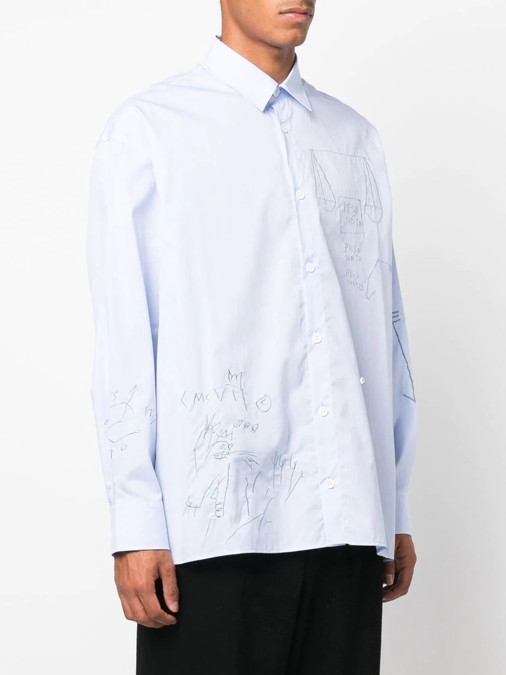 doodle-print button-up shirt - 3