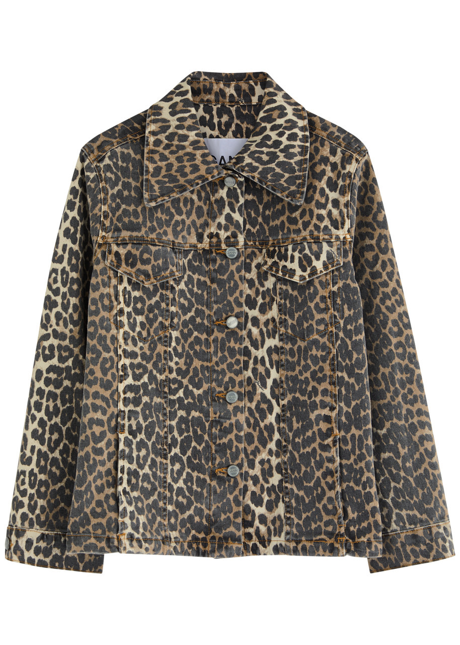 Ganni Leopard-print Stretch-denim Jacket - 1