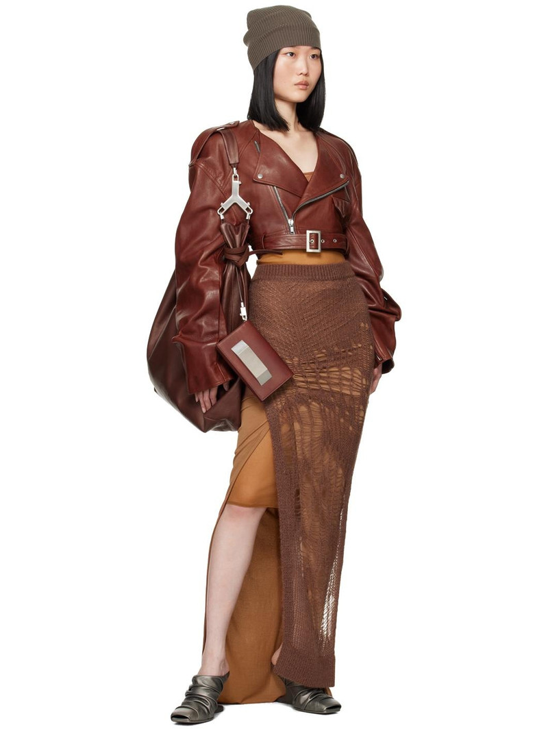 Rick Owens Brown Porterville Spider Ziggy Maxi Skirt outlook