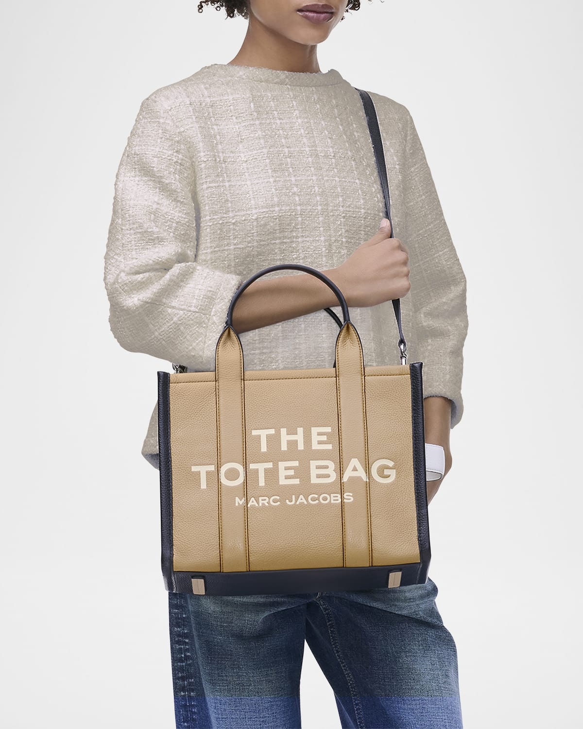 最終特別値下げ！ MARC JACOBS THE TOTE BAG ブラウン MARC JACOBS THE LARGE LEATHER TOTE BAG - OneWindow Collection