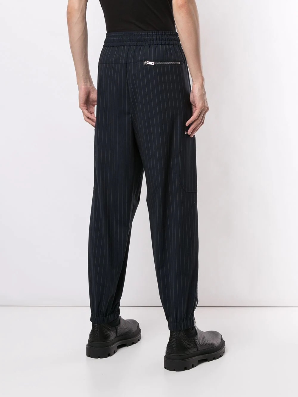 pinstripe cargo track pants - 4