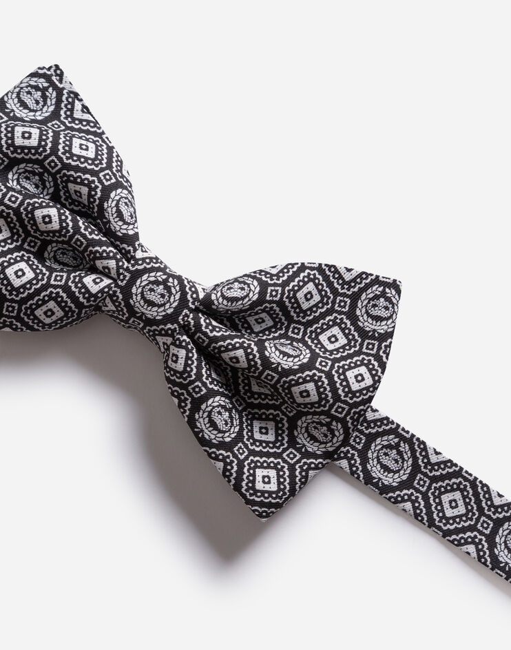 Diamond-design silk jacquard bow tie - 3