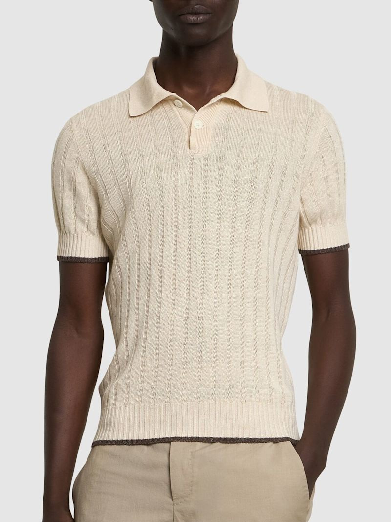 Cotton & linen polo - 3