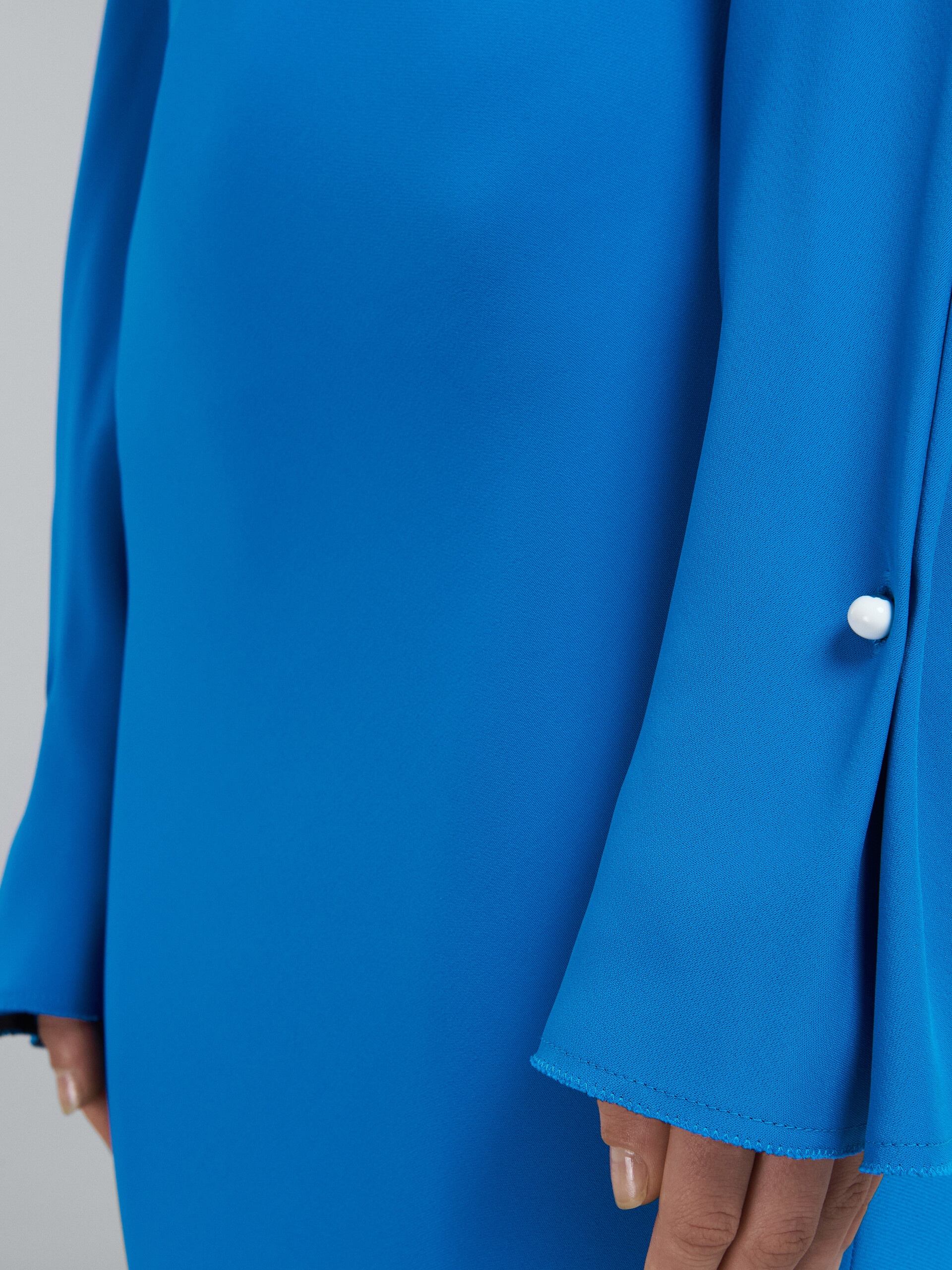 BLUE STRETCH CADY LONG DRESS - 5