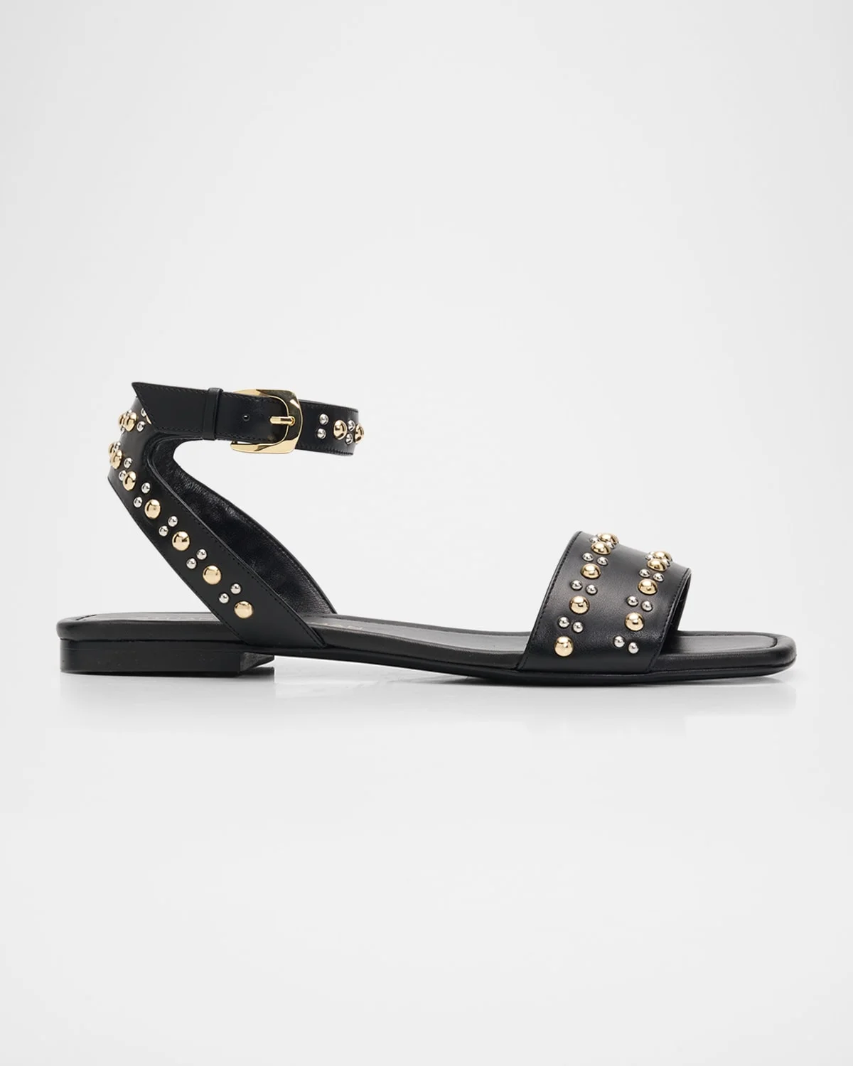 Perry Embellished Leather Flat Sandals - 1