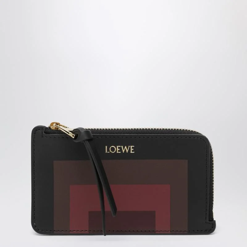 Loewe Cardholder With Coin Pouch Black/Burgundy - 1