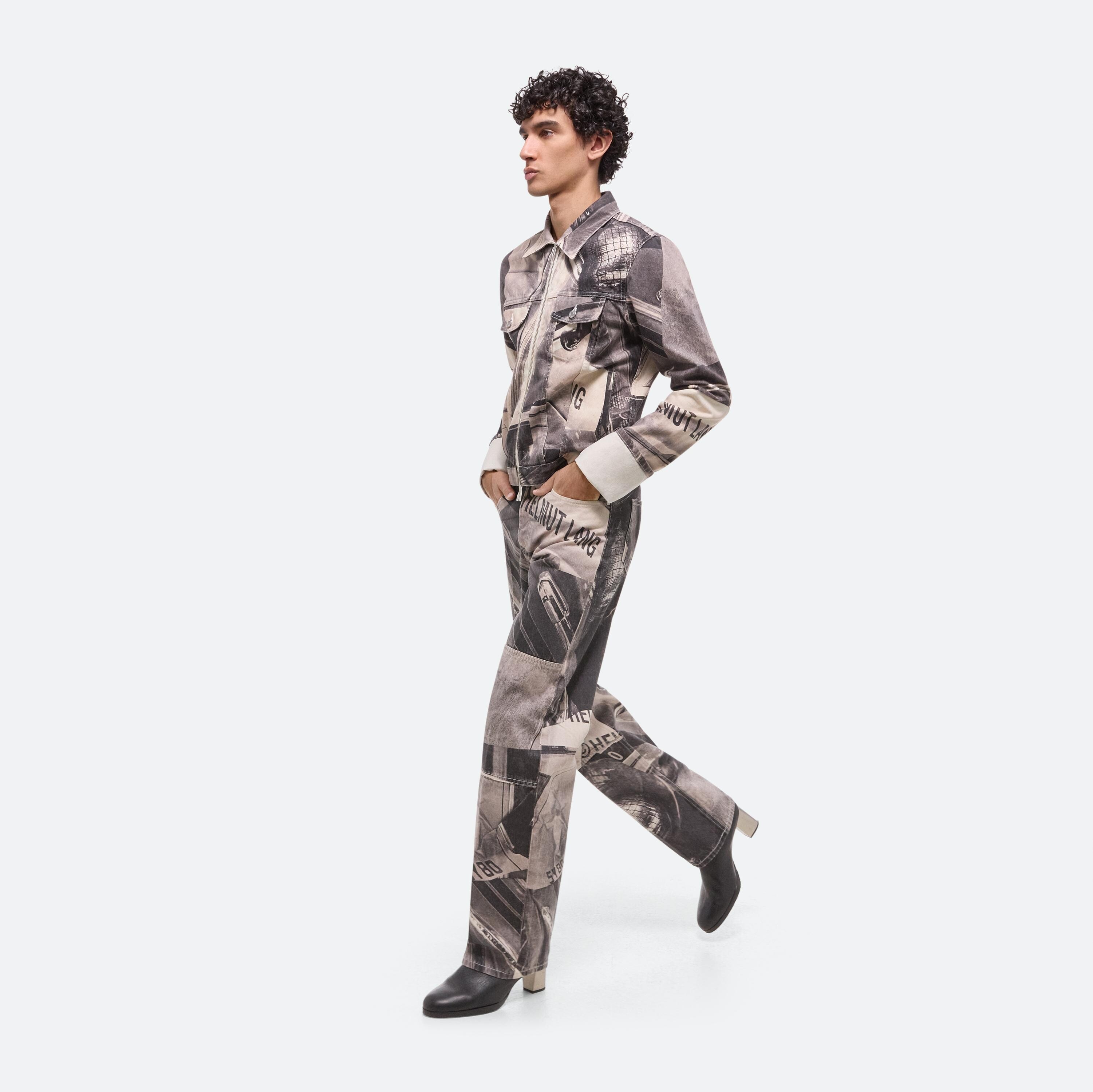 CUFFED PRINTED DENIM TRUCKER JACKET - 6