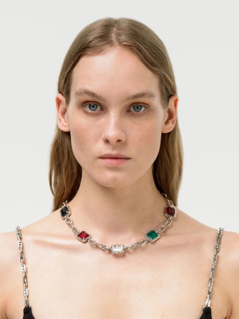 SMALL SQUARE CUT STONE NECKLACE - 3