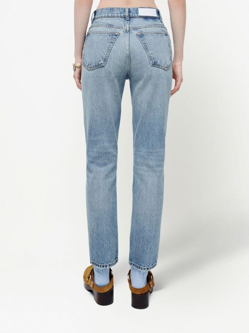 high-waisted slim straight-leg jeans - 4