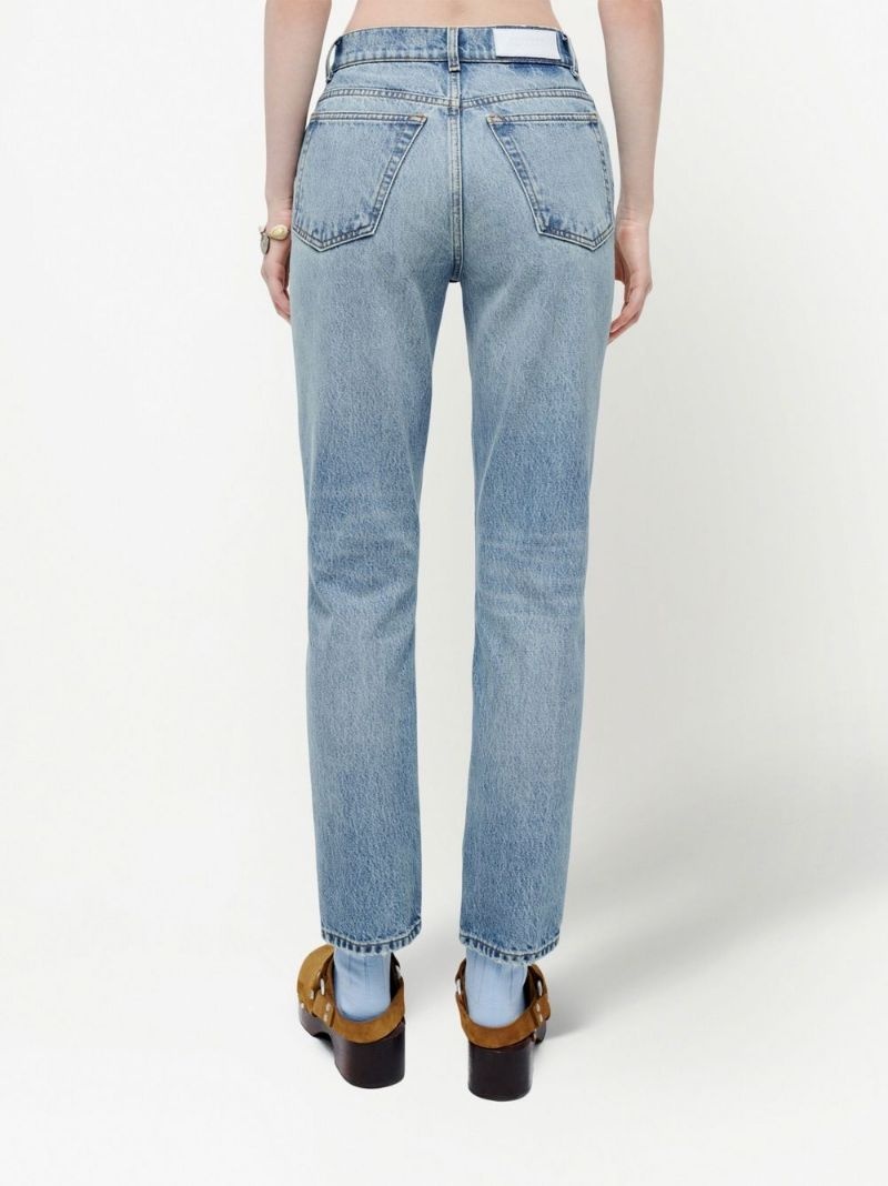 high-waisted slim straight-leg jeans - 4