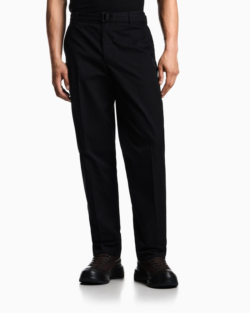 EMPORIO ARMANI COTTON TROUSERS WITH MATCHING BELT outlook