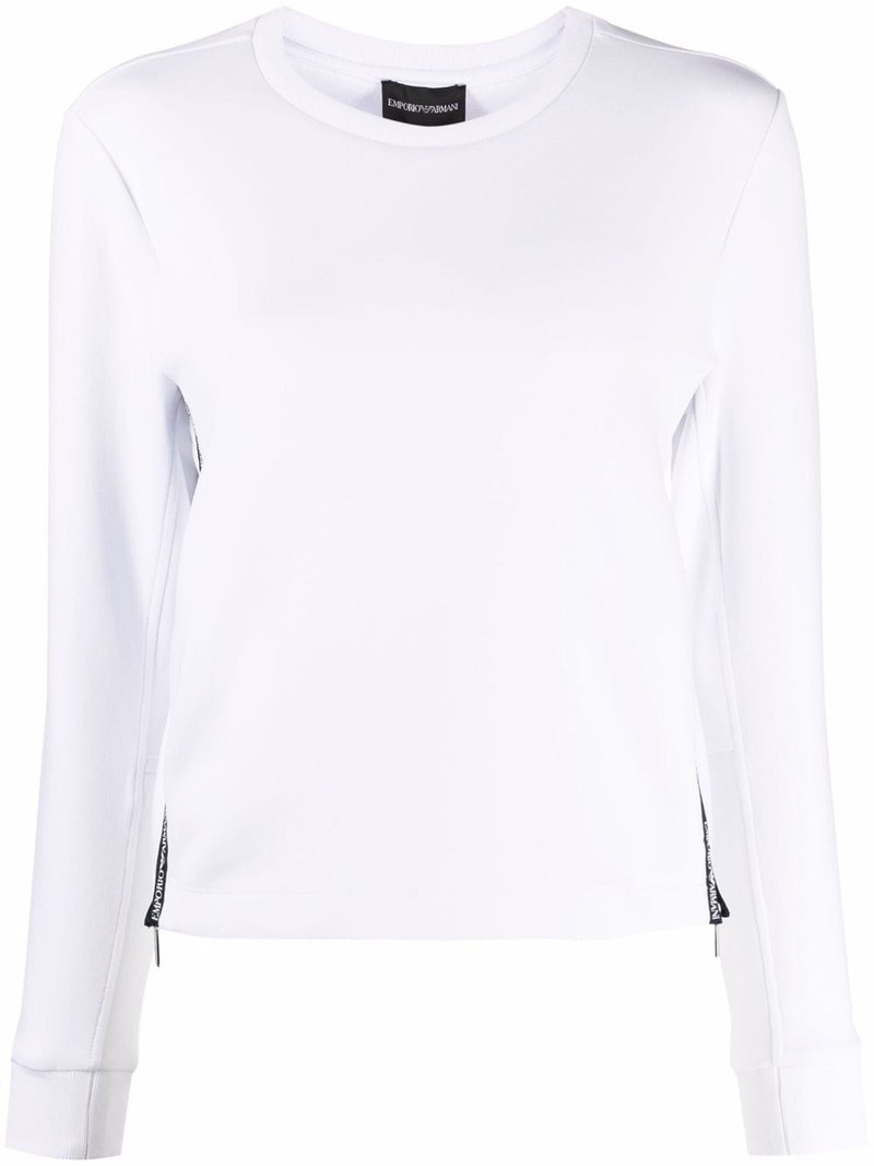 logo-trim long-sleeved sweatshirt 1