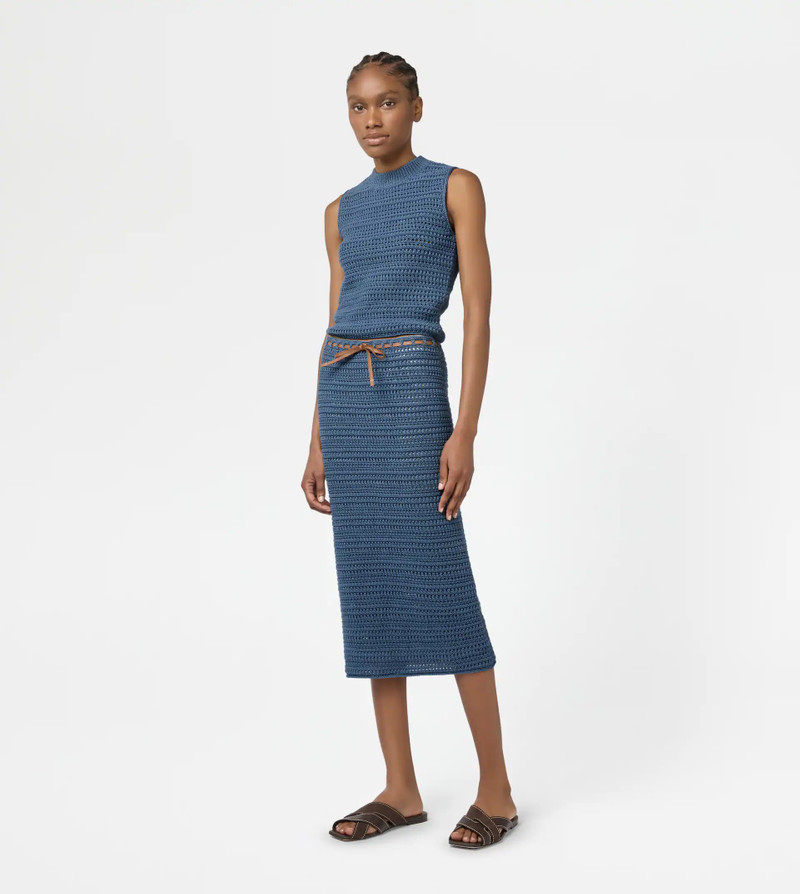 Tod's SKIRT IN CROCHET - BLUE outlook
