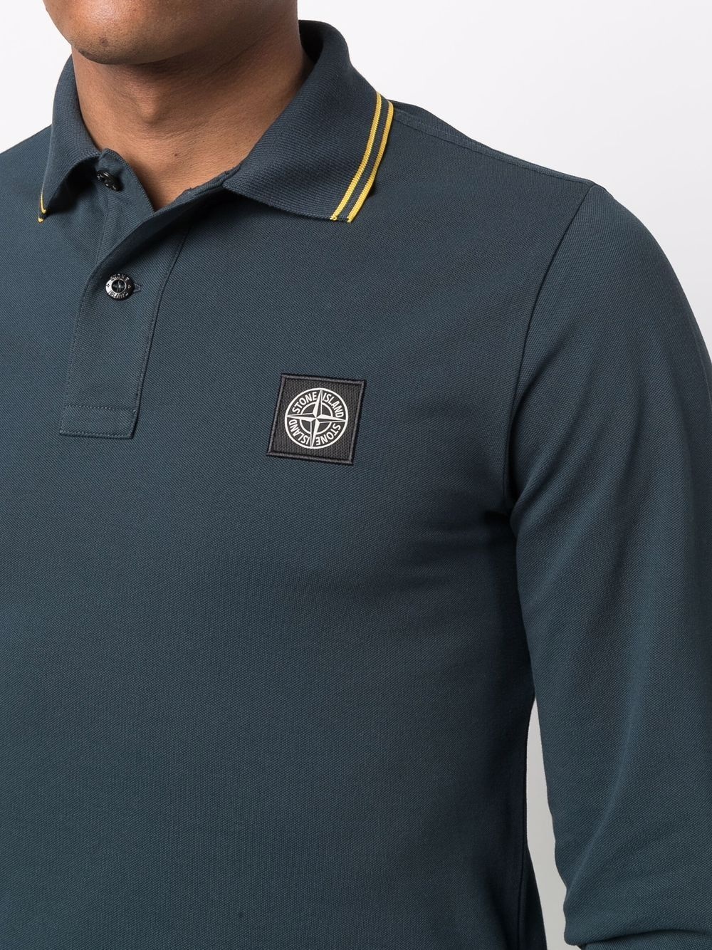 Compass patch long-sleeved polo shirt - 5