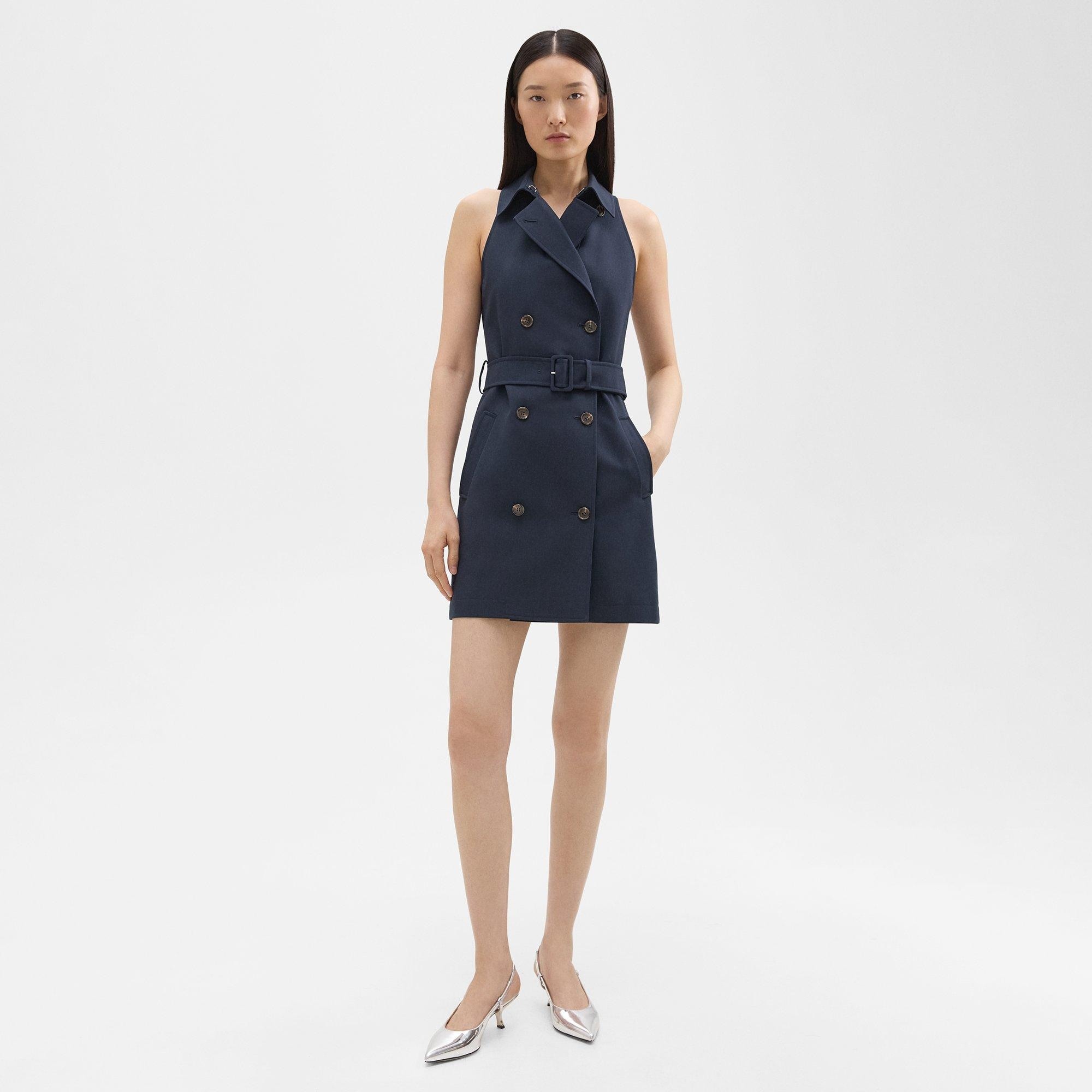 Halter Trench Dress in Good Wool - 2