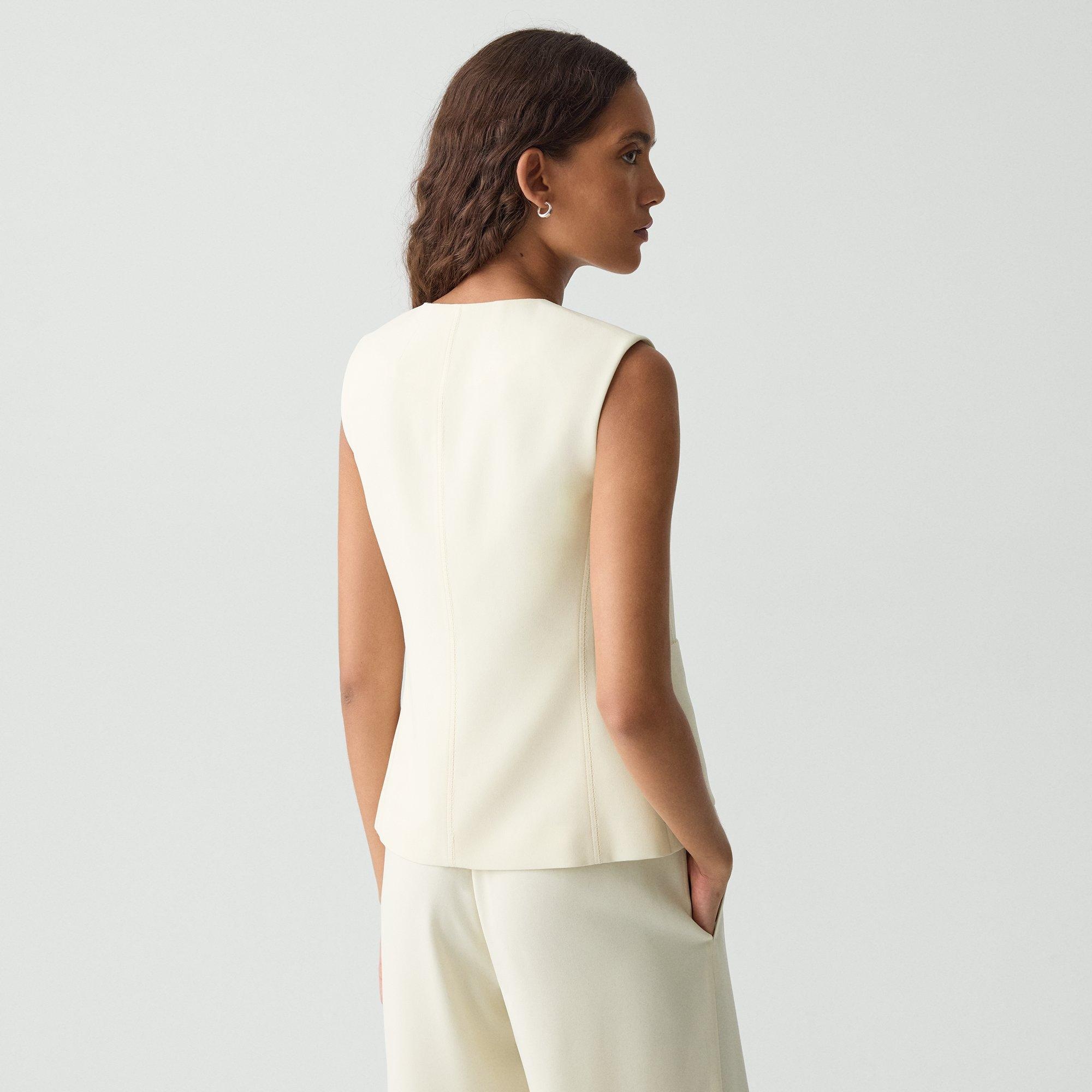 Zig Zag Vest in Satin Crepe - 4