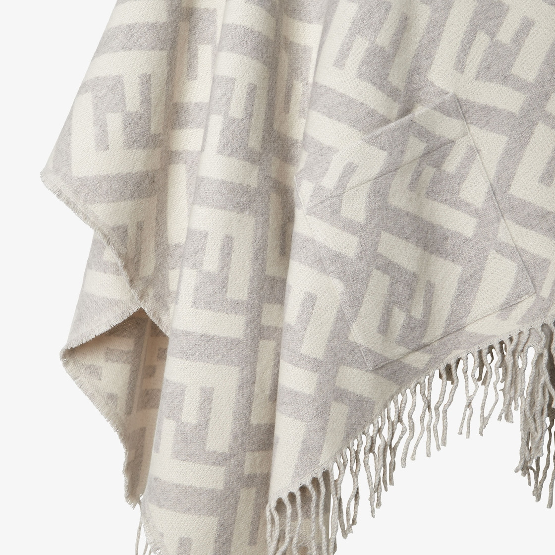 Gray cashmere poncho - 3