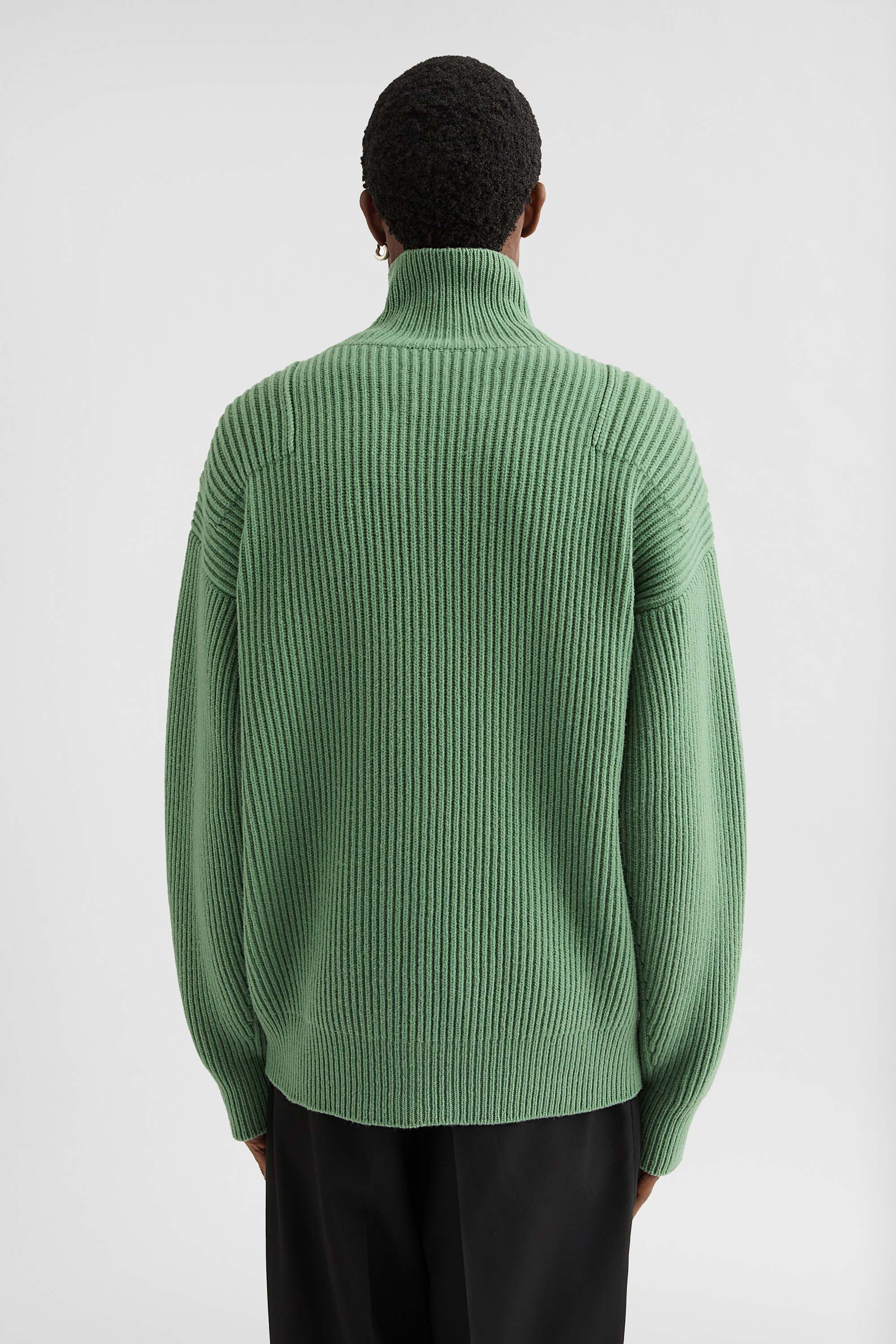 Wool Zip-Up Cardigan - 5