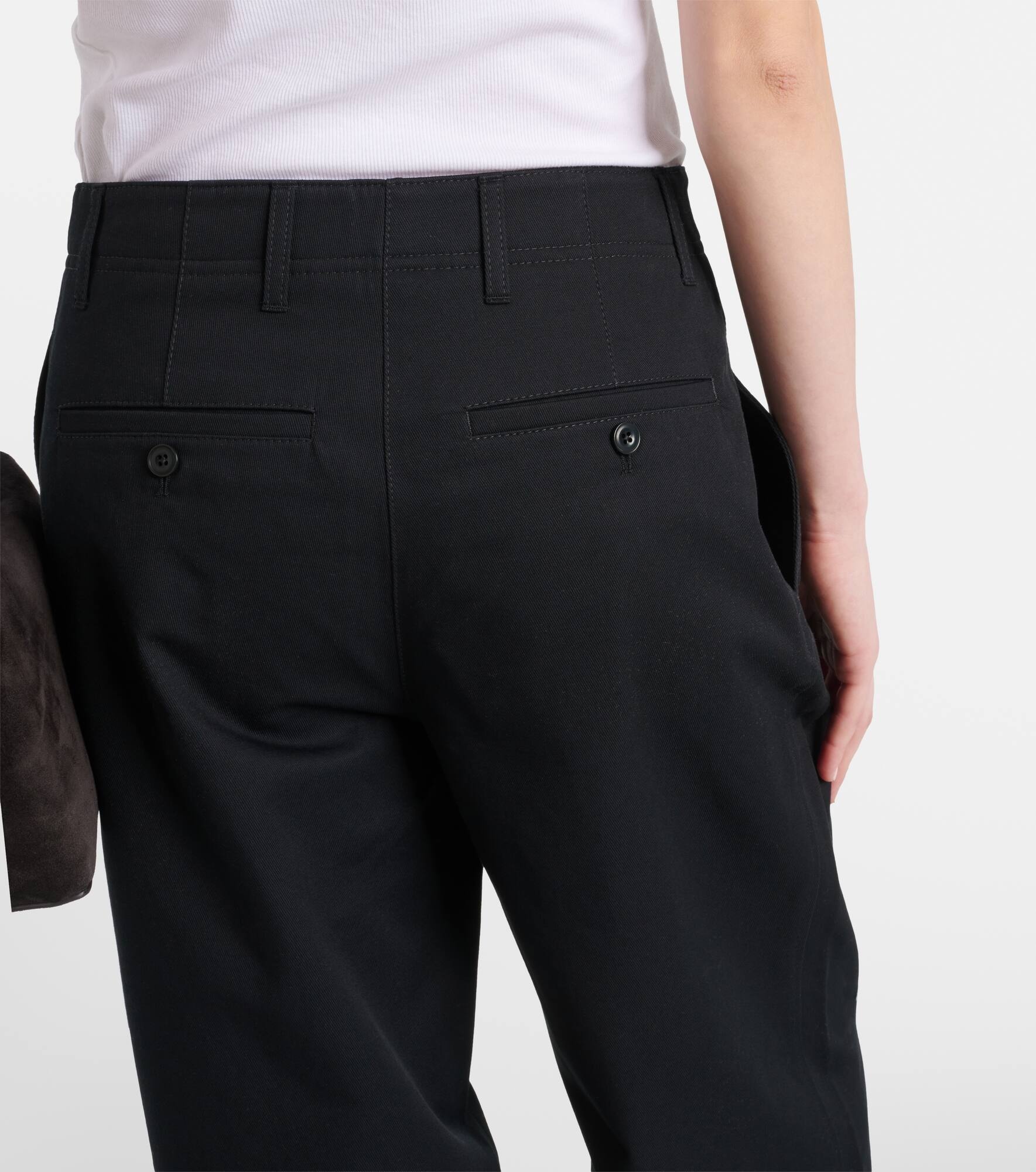Cotton twill wide-leg pants - 6