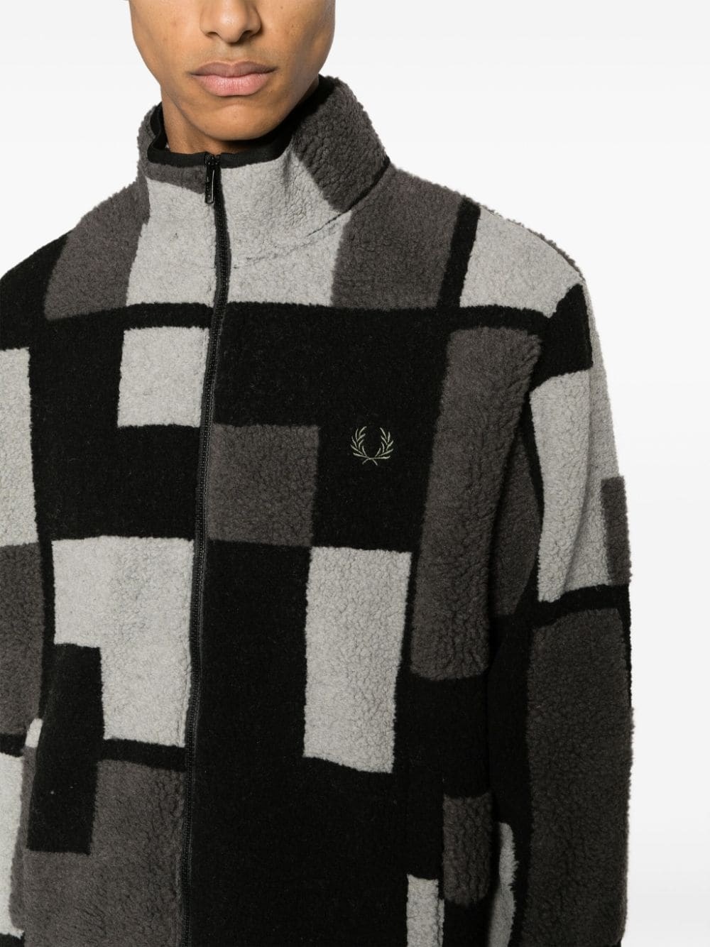 Pixel logo-embroidered fleece jacket - 5