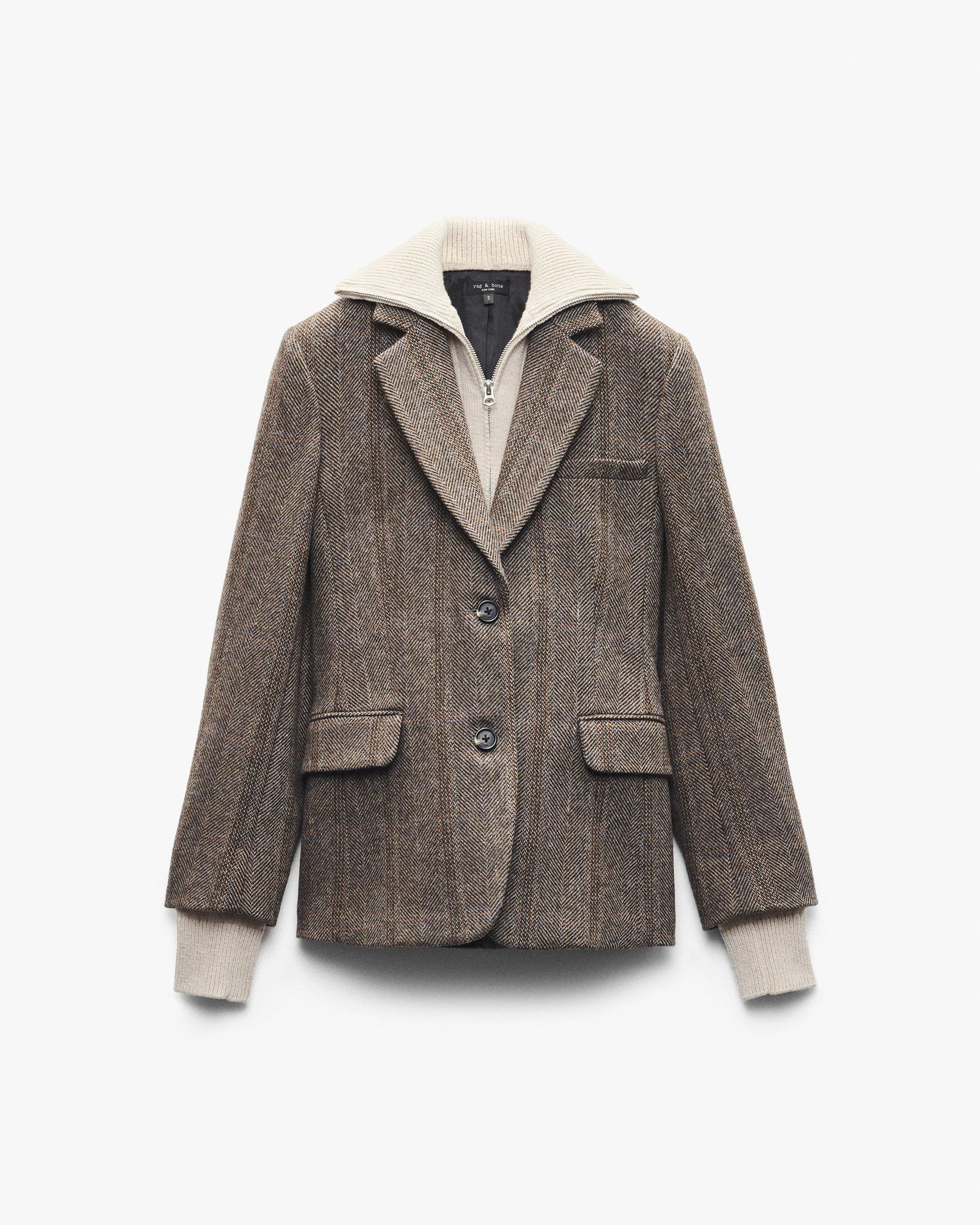 Frank Mixed-Media Plaid Blazer - 1