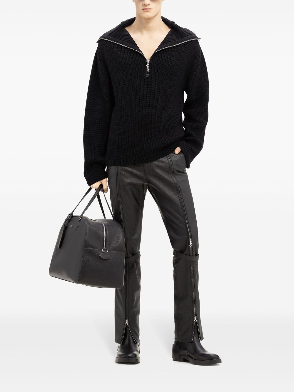 ribbed wool hooded sweater - 2