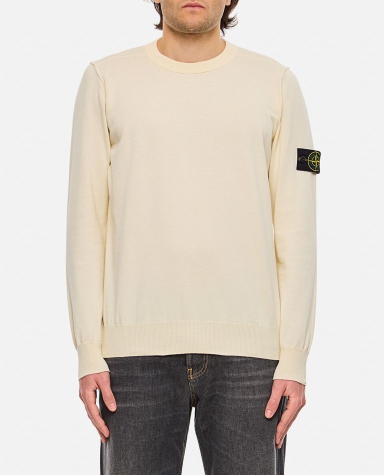 Stone Island RIBBED CREWNECK SWEATER WITH STITCHING PATTERN
