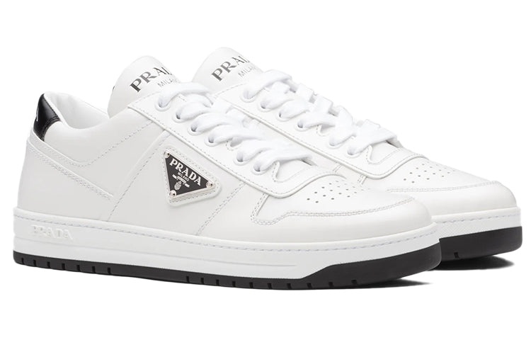 (WMNS) PRADA Downtown Perforated Leather Sneakers 'White Black' 1E792M_3LJ6_F0964_F_030 - 3