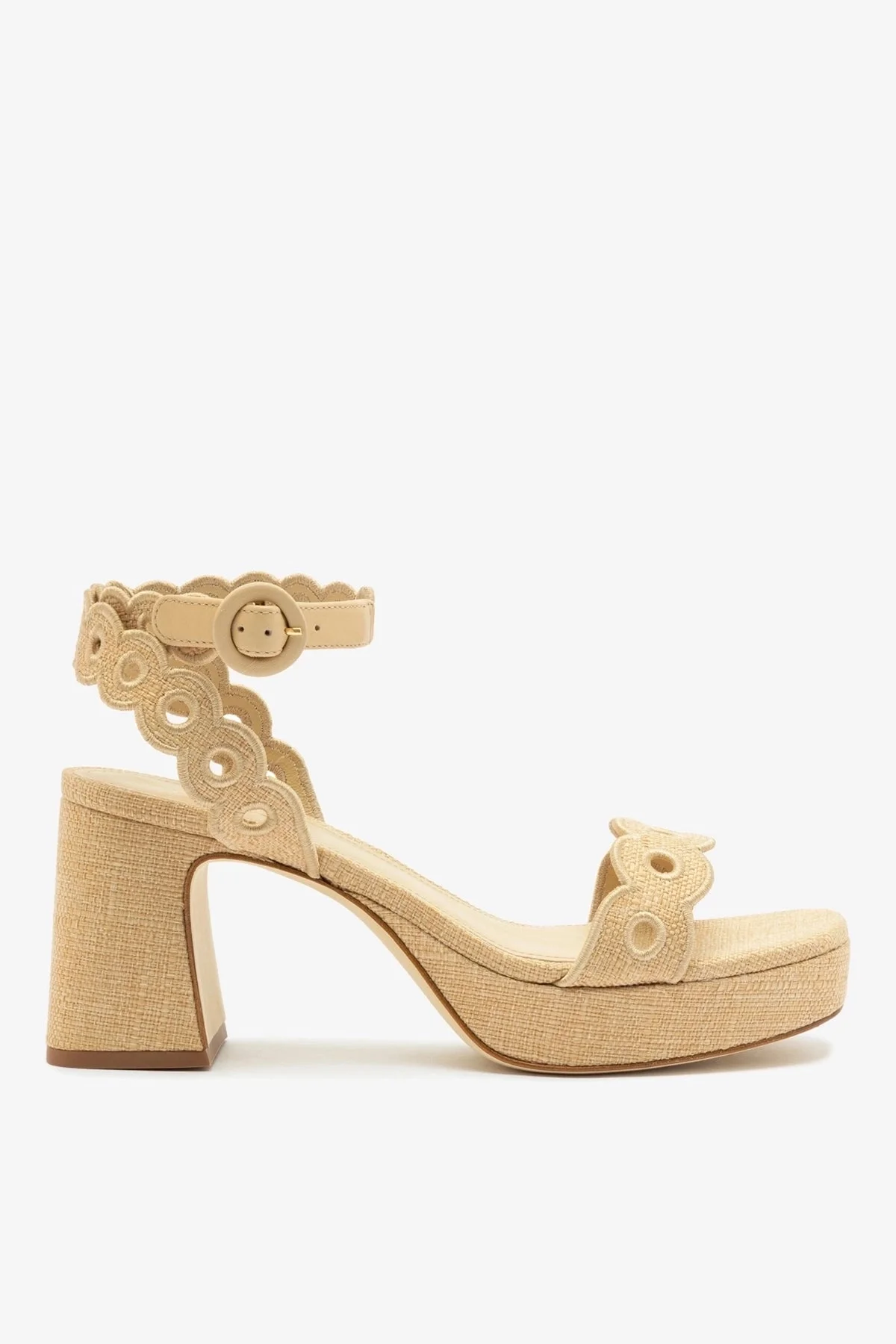 Dolly Broderie Low Sandal In Beige Raffia - 1