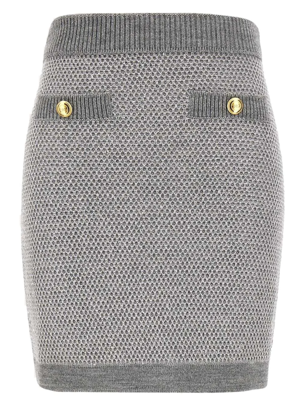 ribbed-waistband skirt - 1