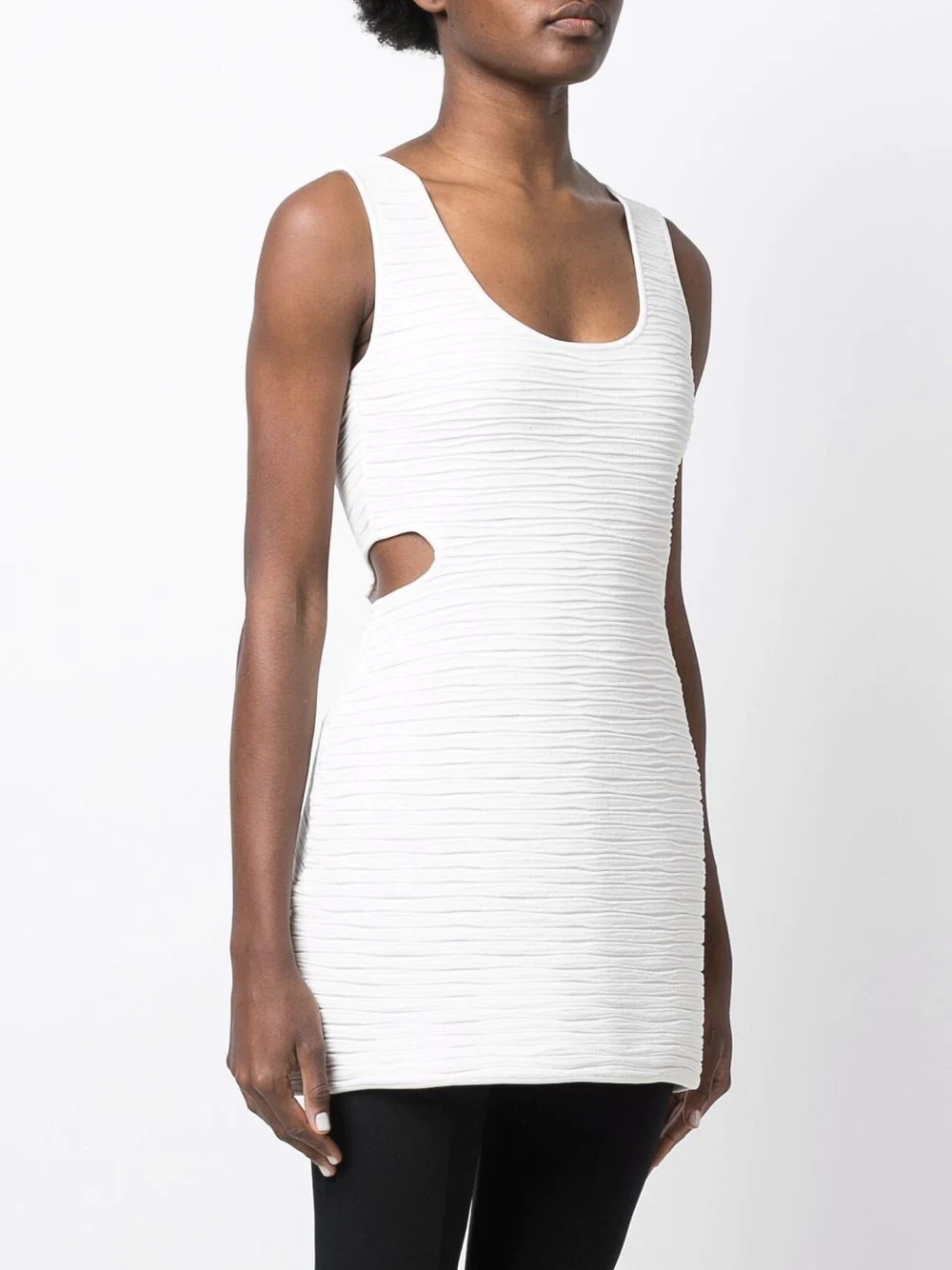 wavy rib-knit tank top - 3