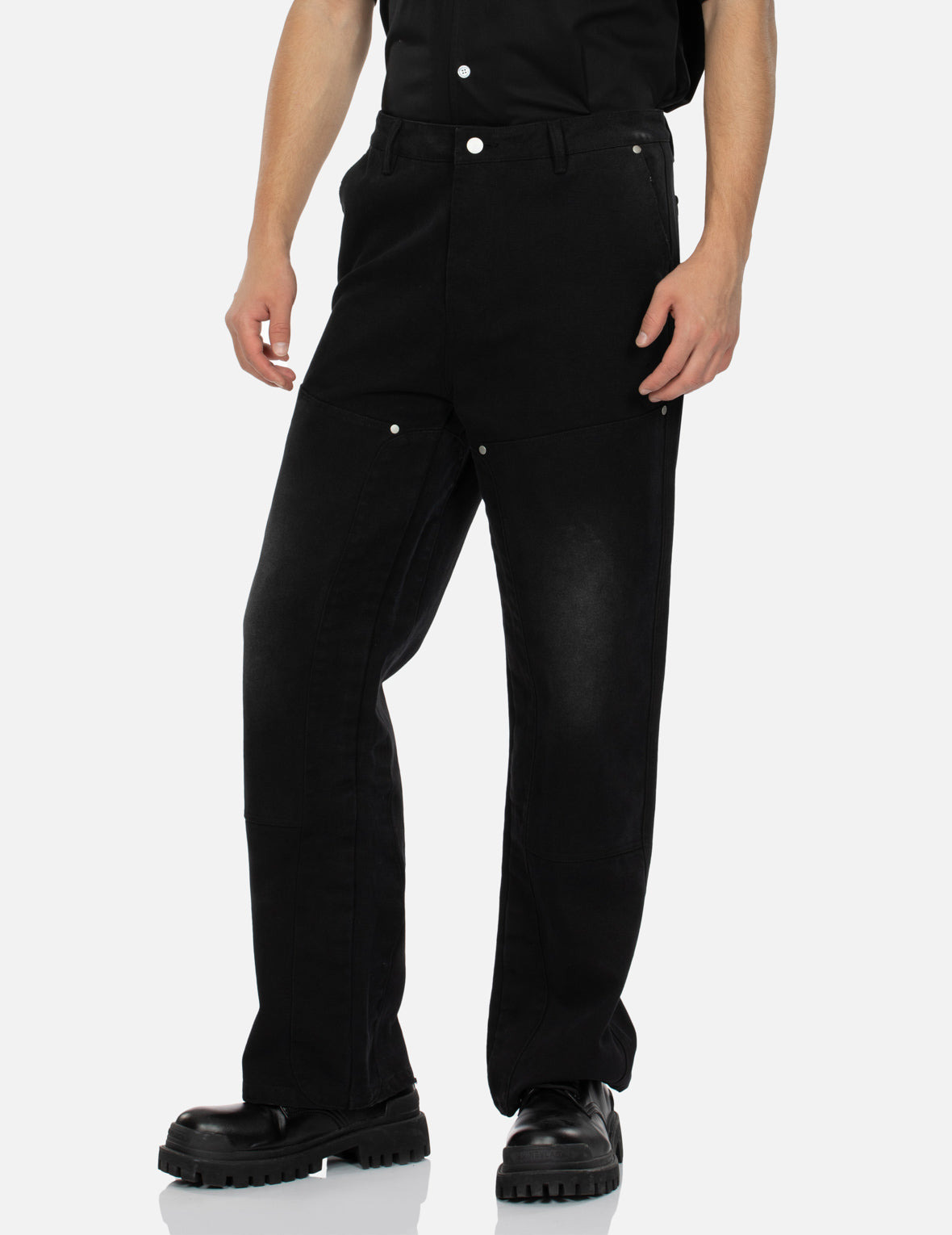 SEAGULL APPLIQUÉ EMBROIDERY BAGGY FIT CARPENTER PANTS - 8