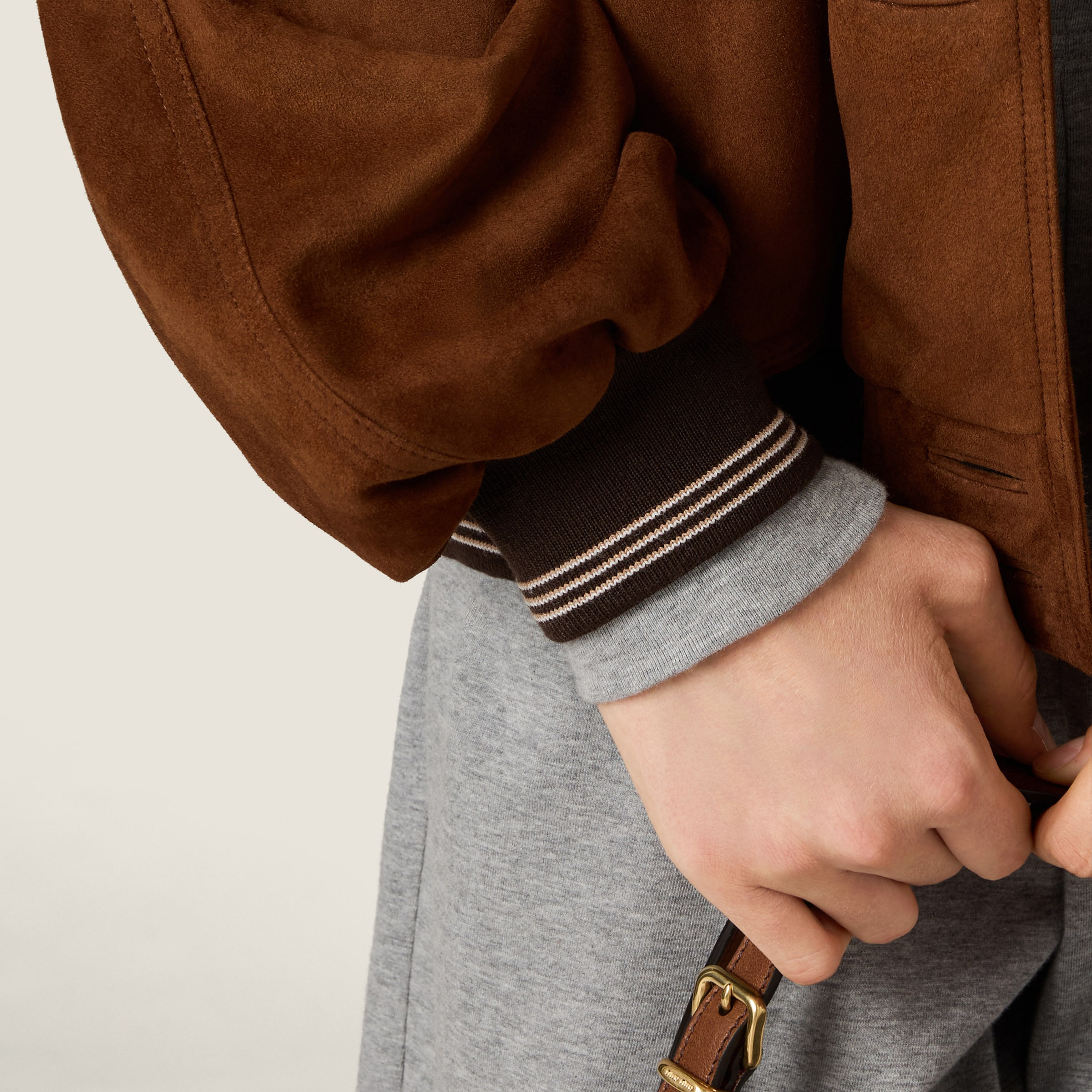 Suede blouson jacket - 4