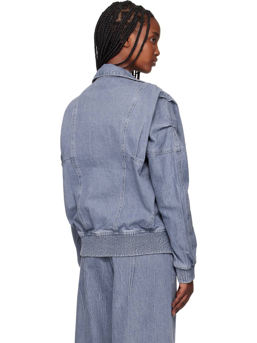 Blue Bat Sleeve Denim Jacket - 3