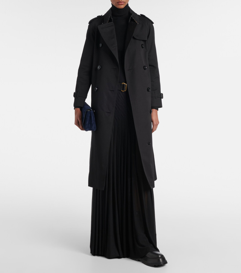 Burberry Pleated cotton-blend maxi skirt outlook